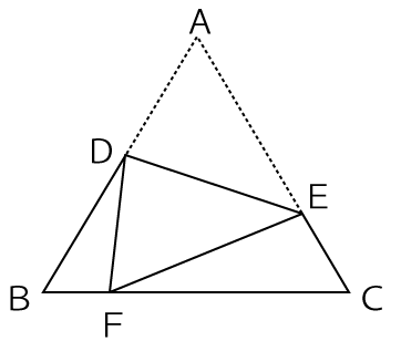 三角形を折り曲げた図